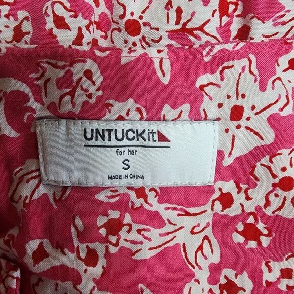 Untuckit Lucy Pink & White Floral Sleeveless Dress (S) - Picture 8 of 8